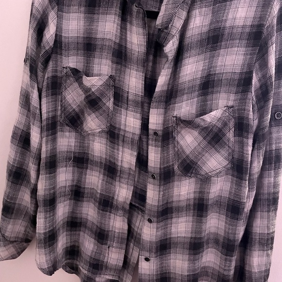 Plaid Women’s Shirt - Black and White - Picture 1 of 11